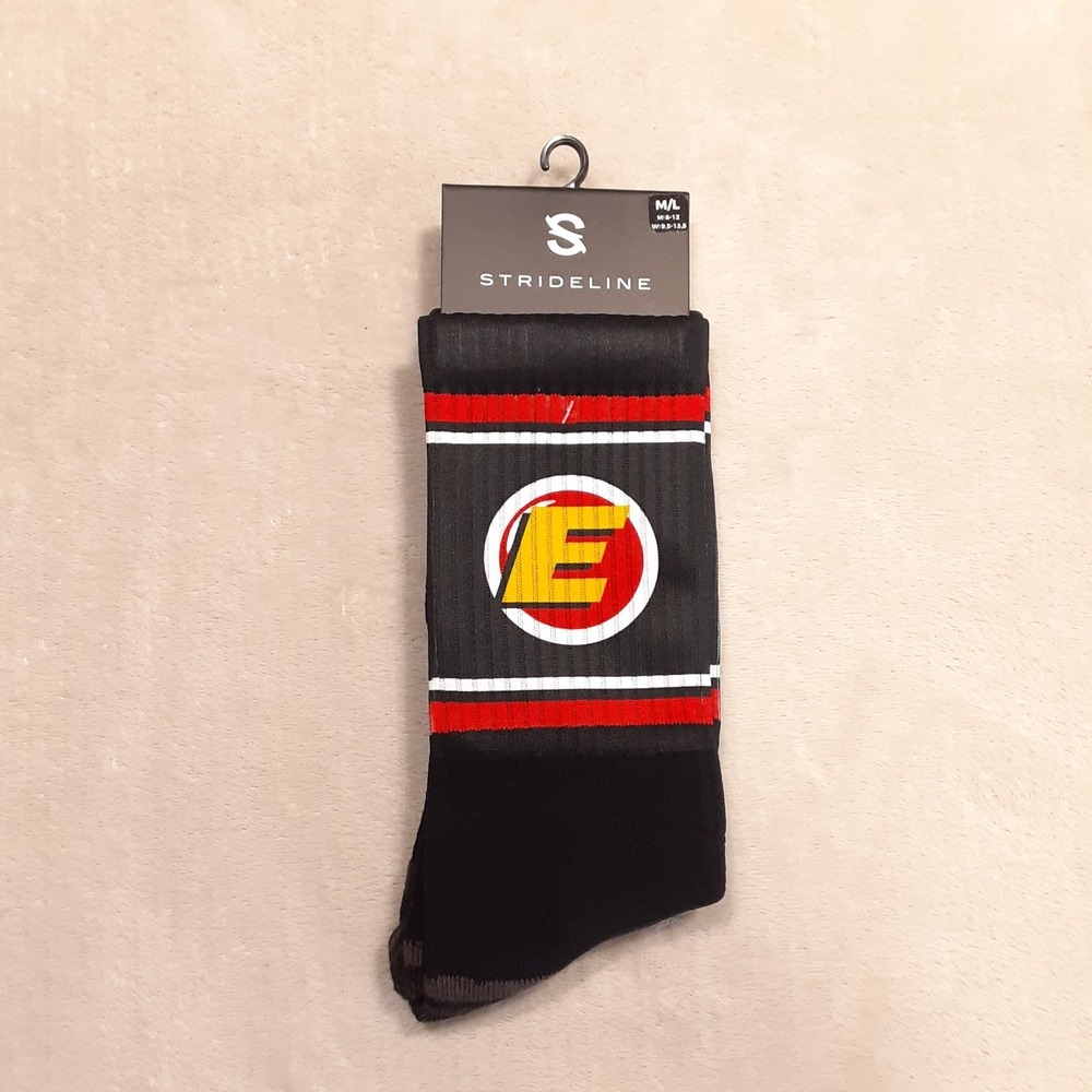 Estes Express Lines Mens Mid Calf Socks Size M/L 8-12 Black Unisex W: 9.5-13.5